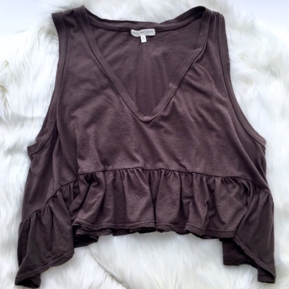 Urban Outfitters Tops - UO Truly Madly Deeply Brown Trapeze Tank Crop Top